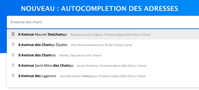 Nouveau : Facilitez les commandes avec l'autocomplétion d'adresses postales